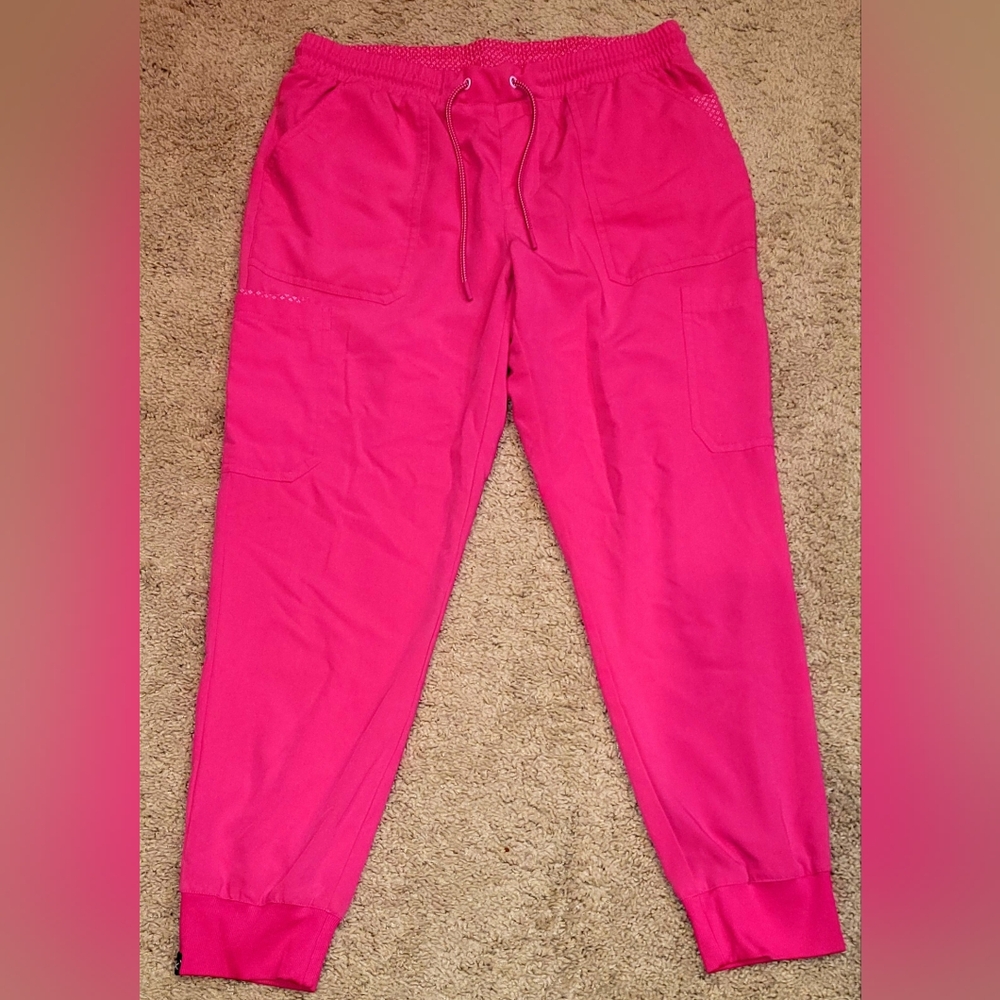Hot pink scrub pant joggers